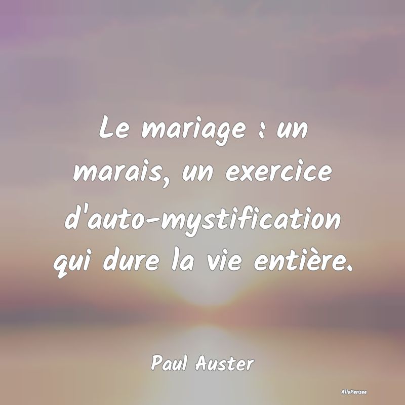 Le mariage : un marais, un exercice d