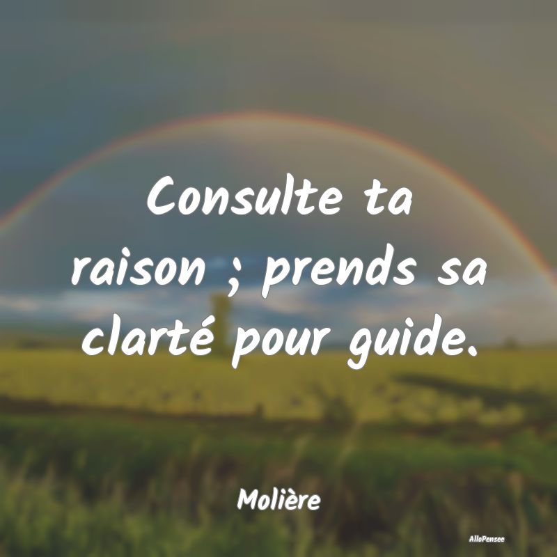 Consulte ta raison ; prends sa clarté pour guide.