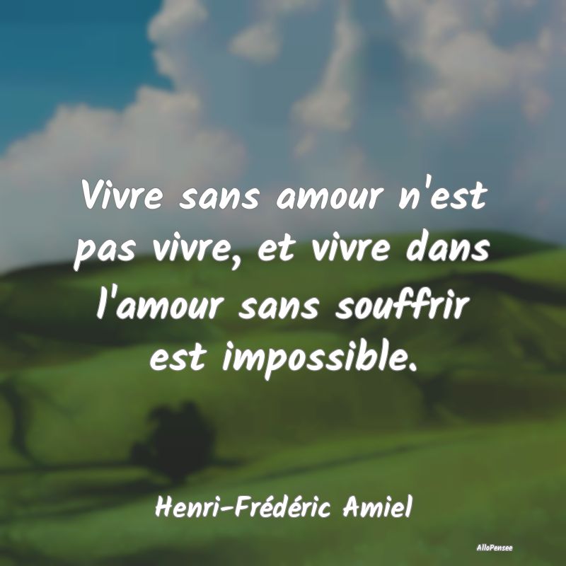 Vivre sans amour n