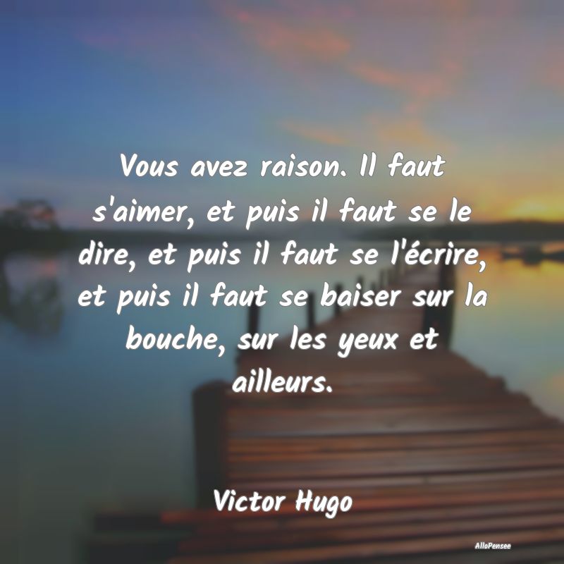 Vous avez raison. Il faut s