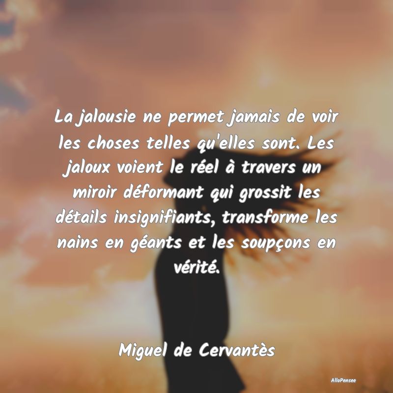 La jalousie ne permet jamais de voir les choses telles qu