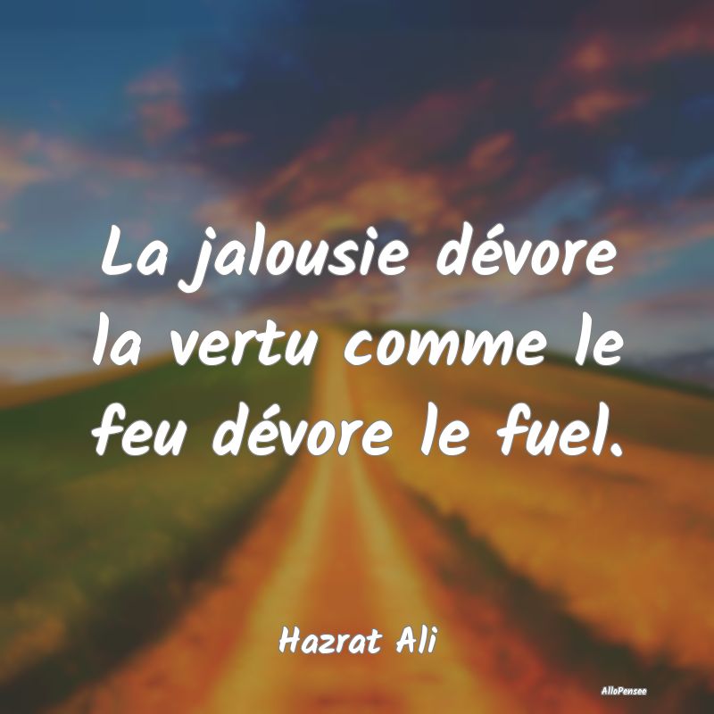 La jalousie dévore la vertu comme le feu dévore le fuel.