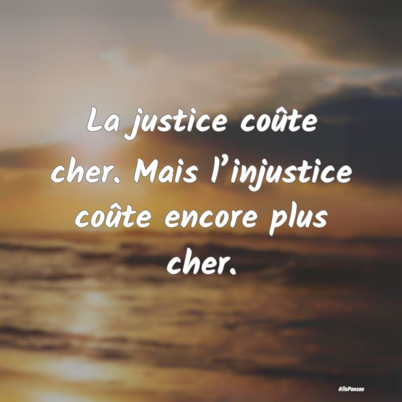La justice coûte cher. Mais l’injustice coûte ...