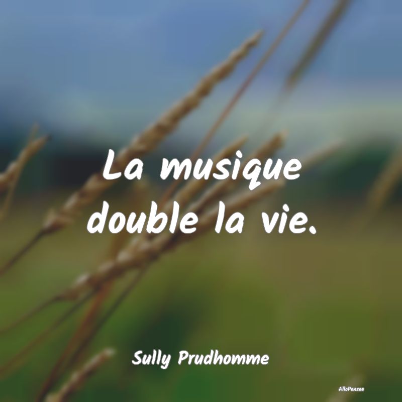 La musique double la vie....