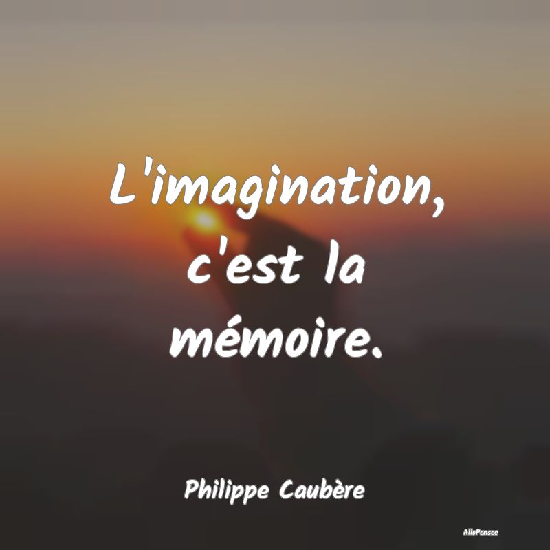 L'imagination, c'est la mémoire....