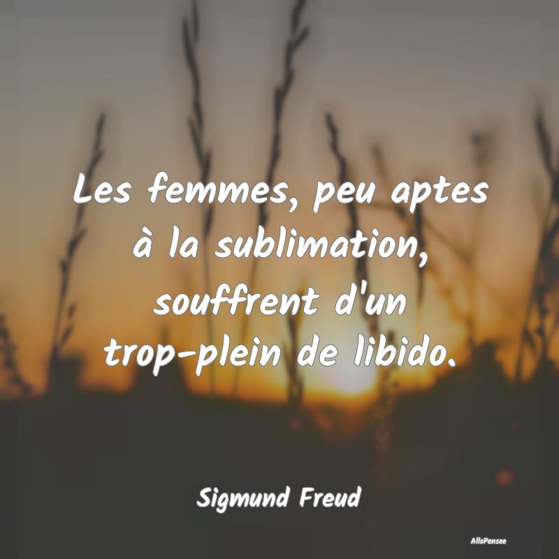 Les femmes, peu aptes à la sublimation, souffrent d