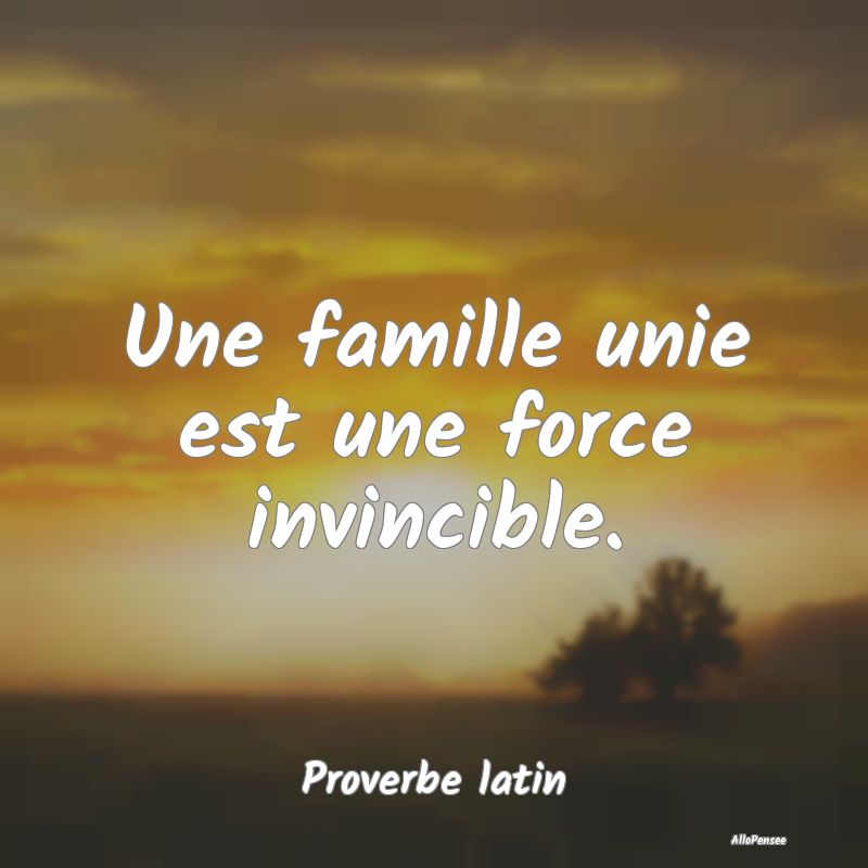 Une famille unie est une force invincible....