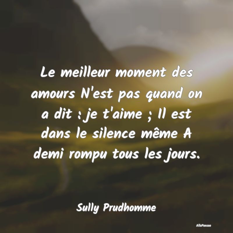 Le meilleur moment des amours N