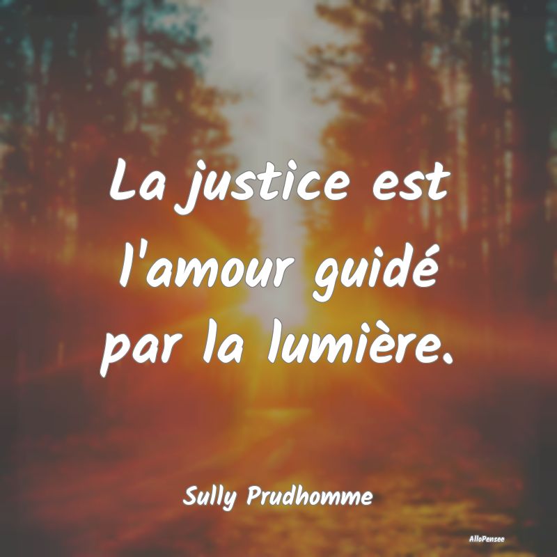 La justice est l'amour guidé par la lumière....