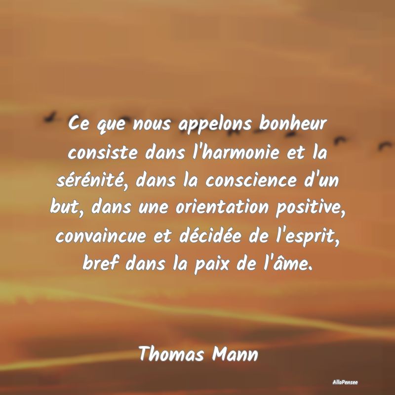 Ce que nous appelons bonheur consiste dans l