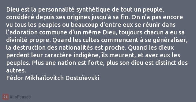 citation Fédor Mikhaïlovitch Dostoïevski